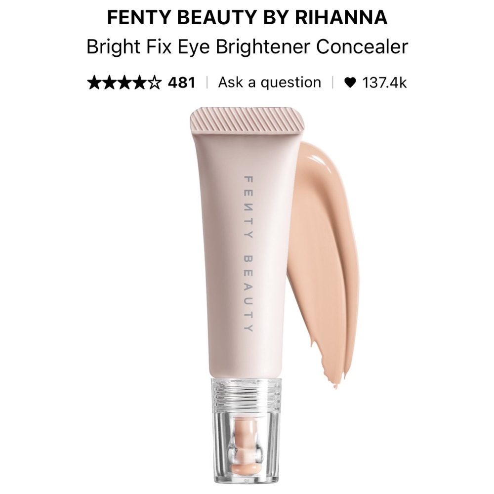 NEW Fenty bright fix eye concealer in shade Crepe